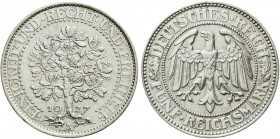 Kursmünzen
5 Reichsmark Eichbaum Silber 1927-1933
1927 A. vorzüglich