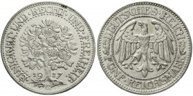 Kursmünzen
5 Reichsmark Eichbaum Silber 1927-1933
1927 G. sehr schön/vorzüglich