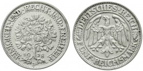 Kursmünzen
5 Reichsmark Eichbaum Silber 1927-1933
1928 D. vorzüglich