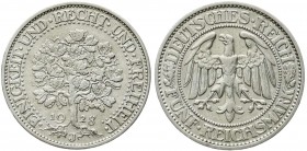 Kursmünzen
5 Reichsmark Eichbaum Silber 1927-1933
1928 J. sehr schön