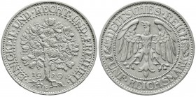 Kursmünzen
5 Reichsmark Eichbaum Silber 1927-1933
1929 E. vorzüglich, selten