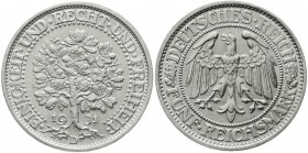 Kursmünzen
5 Reichsmark Eichbaum Silber 1927-1933
1931 D. fast Stempelglanz