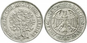 Kursmünzen
5 Reichsmark Eichbaum Silber 1927-1933
1931 E. vorzüglich
