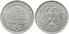 Kursmünzen
5 Reichsmark Eichbaum Silber 1927-1933
1932 D. fast Stempelglanz