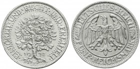 Kursmünzen
5 Reichsmark Eichbaum Silber 1927-1933
1932 E. vorzüglich, kl. Kratzer