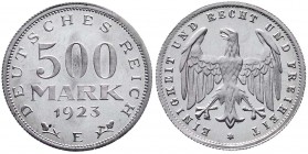 Kursmünzen
500 Mark, Aluminium 1923
1923 E. Polierte Platte