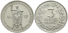 Gedenkmünzen
3 Reichsmark Rheinlande
1925 G. vorzüglich/Stempelglanz