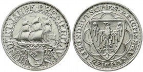 Gedenkmünzen
3 Reichsmark Bremerhaven
1927 A. vorzüglich