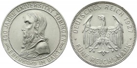 Gedenkmünzen
5 Reichsmark Tübingen
1927 F. vorzüglich/Stempelglanz