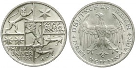 Gedenkmünzen
3 Reichsmark Marburg
1927 A. fast Stempelglanz