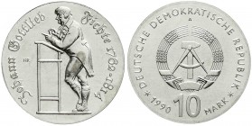 Gedenkmünzen der DDR
10 Mark 1990 A, Fichte. Randschrift läuft rechts herum.
prägefrisch