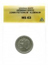 Weimarer Republik
50 Pfennig Aluminium 1919 A. Große Wertziffer und Mzz./DEUT-/SCHES/REICH im Quadrat. Riffelrand. Im ANACS-Blister mit Grading MS 63...