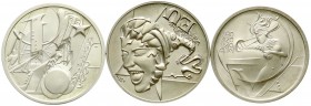 Bundesrepublik Deutschland
Lots Bundesrepublik
3 Stück: 10 DM Probe Silber Expo 2000 und 10-Euro-Proben in Silber von Viktor Huster der Jahre 2003 (...