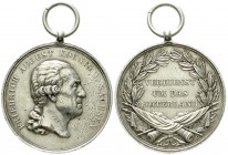Deutschland
Deutsche Länder, bis 1918
Sachsen: Silberne Medaille des Militär St. Heinrich-Ordens, Stempelschneider F.U. Kopf Friedrich August r./ VE...