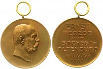 Deutschland
Deutsche Länder, bis 1918
Sachsen-Altenburg: Tragbare Bronzemedaille 1903 zum Reg.-Jub. 33 mm, im Originaletui.
vorzüglich