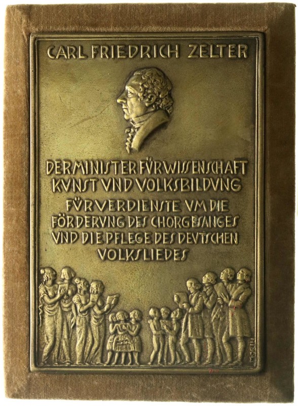 Deutschland
Weimarer Republik, 1919-1933
Einseitige Bronzeplakette (Zelter-Pla...