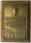 Deutschland
Weimarer Republik, 1919-1933
Einseitige Bronzeplakette (Zelter-Plakette) o.J. v. Morin, für Verdienste um die Förderung und Pflege des D...
