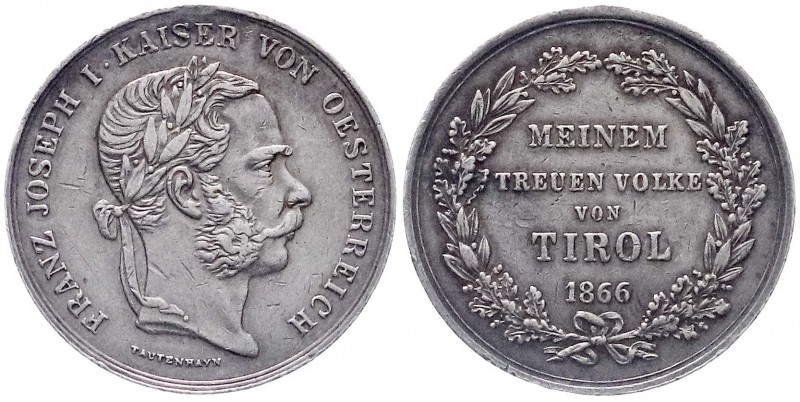 Österreich
Kaiserreich, bis 1918
Silberne Medaille 1866. Meinem treuen Volke v...