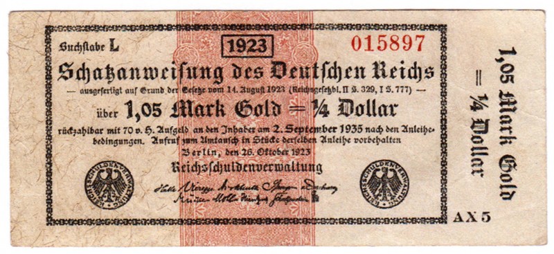 Die deutschen Banknoten ab 1871 nach Rosenberg
Deutsches Reich, 1871-1945
1,05...