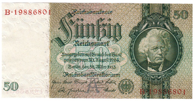 Die deutschen Banknoten ab 1871 nach Rosenberg
Deutsches Reich, 1871-1945
50 R...