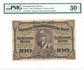 Die deutschen Banknoten ab 1871 nach Rosenberg
Deutsches Reich, 1871-1945
Deutsche Kolonien und Nebengebiete
Deutsch Ostafrika: 100 Rupien 15.6.190...