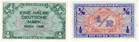 Die deutschen Banknoten ab 1871 nach Rosenberg
Westliche Besatzungszonen und BRD, ab 1948
1/2 Deutsche Mark, Serie 1948. I-