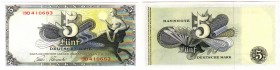 Die deutschen Banknoten ab 1871 nach Rosenberg
Westliche Besatzungszonen und BRD, ab 1948
5 Deutsche Mark 9.12.1948. Serie I3 Buchst. D.
I, selten ...