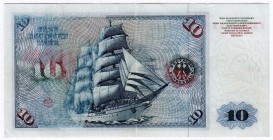 Die deutschen Banknoten ab 1871 nach Rosenberg
Westliche Besatzungszonen und BRD, ab 1948
Fehldruck 10 Deutsche Mark 2.1.1960. Mit starken Druckausf...