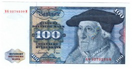Die deutschen Banknoten ab 1871 nach Rosenberg
Westliche Besatzungszonen und BRD, ab 1948
100 Deutsche Mark 1.6.1977. Serie NG/M.
I