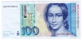 Die deutschen Banknoten ab 1871 nach Rosenberg
Westliche Besatzungszonen und BRD, ab 1948
100 Deutsche Mark Fehldruck Kinegramm fast fehlend 2.1.199...