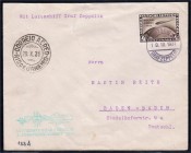 Deutschland
Deutsches Reich
4 RM Polarfahrt 1931, schöner Zeppelinbrief zur 3. Südamerikafahrt 1931 (Sieger Nr. 133 Ab). Michel 1.100,- Euro.
Brief...