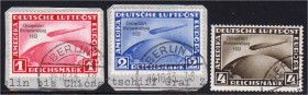 Deutschland
Deutsches Reich
Chicagofahrt 1933, sauber gestempelt, jeder Wert bestens geprüft Peschl BPP. Michel 1.000,- Euro.
gestempelt