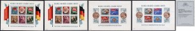 Deutschland
Deutsche Demokratische Republik
Karl-Marx-Blöcke 1953, postfrisch, alle mit Wasserzeichen Y II. Fotoattest Paul BPP >einwandfrei