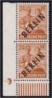 Deutschland
Berlin
24 Pf. Schwarzaufdruck 1948, postfrische Bogenecke mit Druckerzeichen "5", ungefaltet. Michel 400,-€.
**