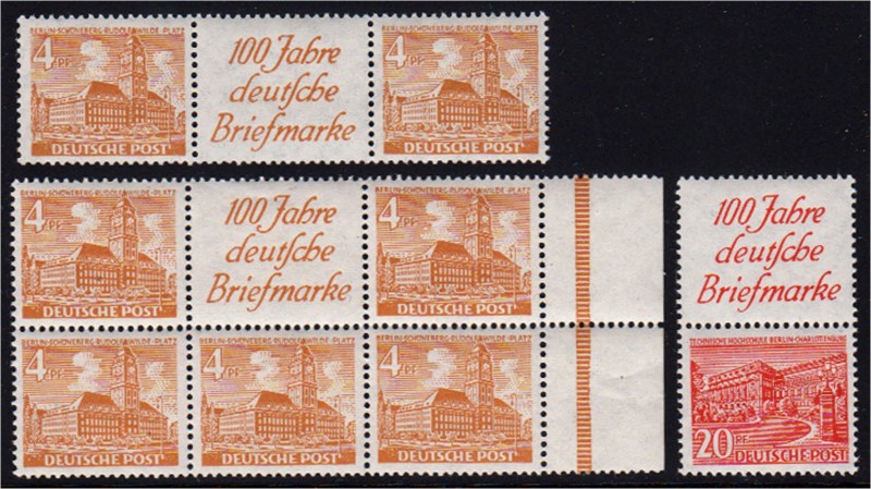 Deutschland
Berlin
Bauten 1949, W 5, 8 und S 4 in postfrischer Erhaltung.
**