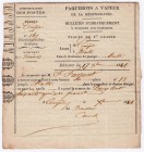 Ausland
Türkei
Constantinopel 1841, Bulletin d`Embarquement Paquebot a vapeur de la Mediterrane Personen Passage Billet in der 1. Klasse auf der "Mi...