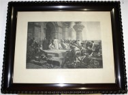 Religion
Christliche Sakralkunst
Große Radierung 1887 "Christus vertreibt die Händler aus dem Tempel" von Wilhelm Krauskopf (1847 Zerbst - 1921 Ille...