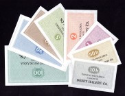Czechoslovakia Set of 9 Banknotes "Prison Money" 1981
10, 50 Haleru 1, 2, 5, 10, 20, 50, 100 Korun 1981
