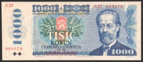 Czech Republic 1000 Korun 1985
P# 3a; № C27 866678; aUNC; "B. Smetana"