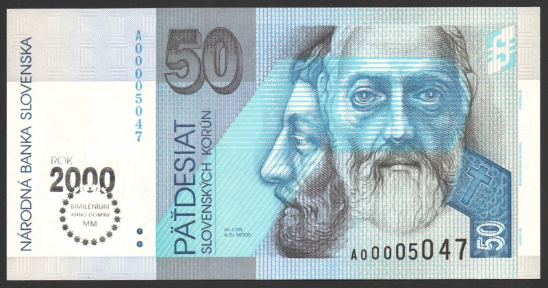 Slovakia 50 Korun 2000 Commemorative
P# 35; № A 00005047; UNC; "Millennium"