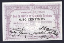 Belgium 50 Centimes 1914
Commune de Huesy