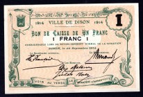 Belgium 1 Franc 1914
Ville de Dison; UNC