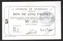 Belgium 5 Francs 1914
Commune de Gemmenich