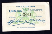 Belgium 1 Franc 1916
Ville de Spa