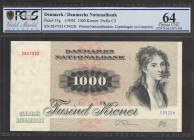 Denmark 1000 Kroner 1992 PCGS 64 VERY RARE!
P# 53g; № C 5922 H 2837552 ; UNC; Large Banknote; VERY RARE!