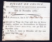 France 120 Million Francs 1787
Revolutionary banknote. Billet de Change.