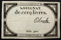 France 5 Livres 1793
P# A76; 10 Brumaire An II (31.10.1793); # 3101