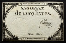 France 5 Livres 1793
P# A76; 10 Brumaire An II (31.10.1793); # 1820