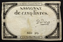 France 5 Livres 1793
P# A76; 10 Brumaire An II (31.10.1793); # 903