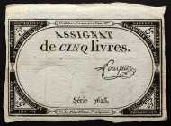 France 5 Livres 1793
P# A76; 10 Brumaire An II (31.10.1793); # 7625